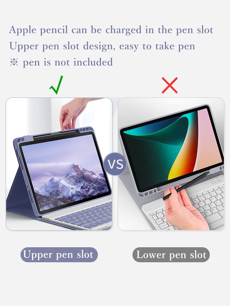 Kaitesi Keyboard Case for iPad Mini 6th/7th Gen - Magnetic Detachable Bluetooth Cover with Pencil