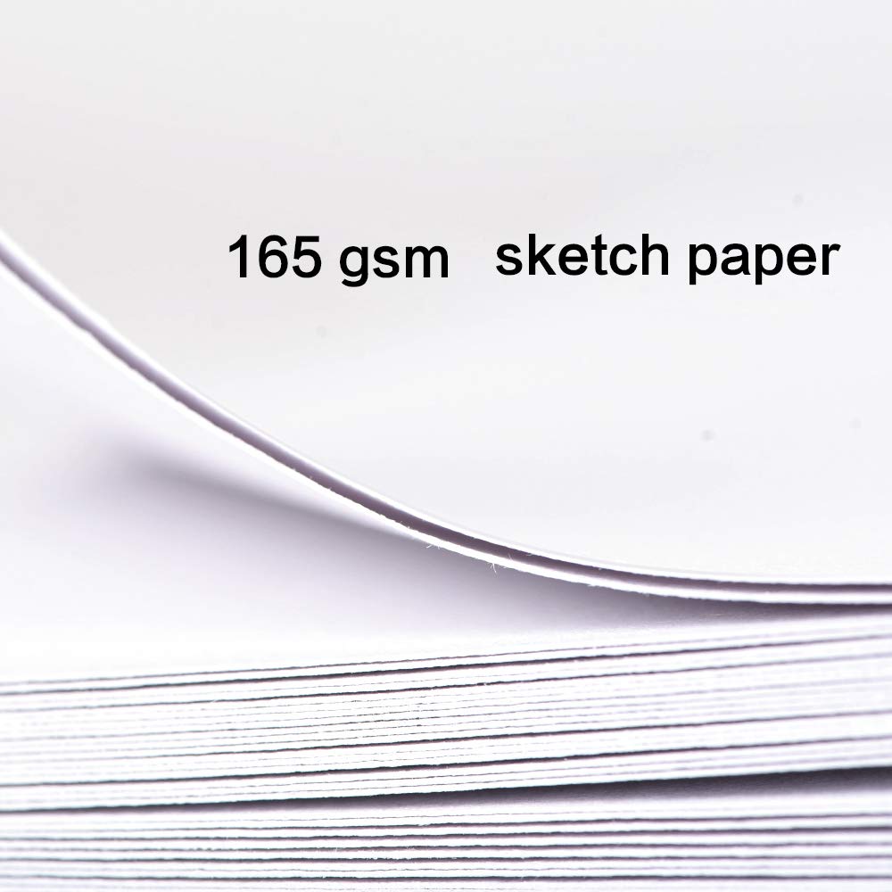 Mifuner Square 8.2x 8.2 165gsm Colored pencil paint Journal Hardbound 128pgs（64 Sheets Front Back