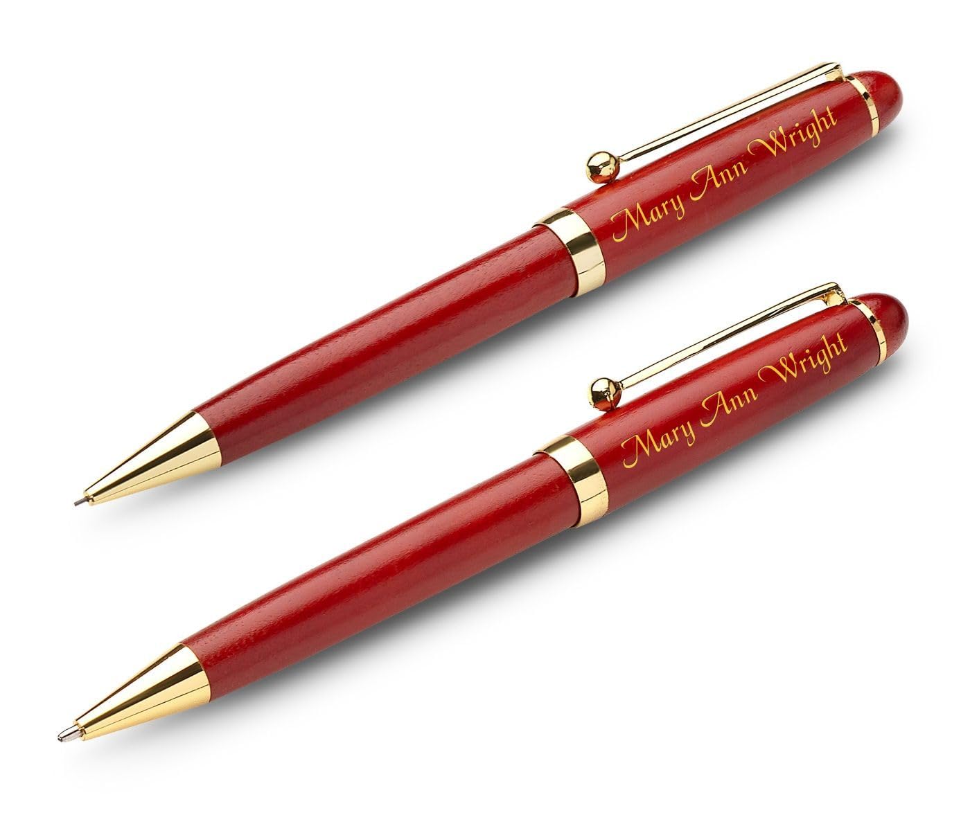 Executive Gift Shoppe - Personalized Cherrywood Pen & Pencil Box Set with Custom Engraving