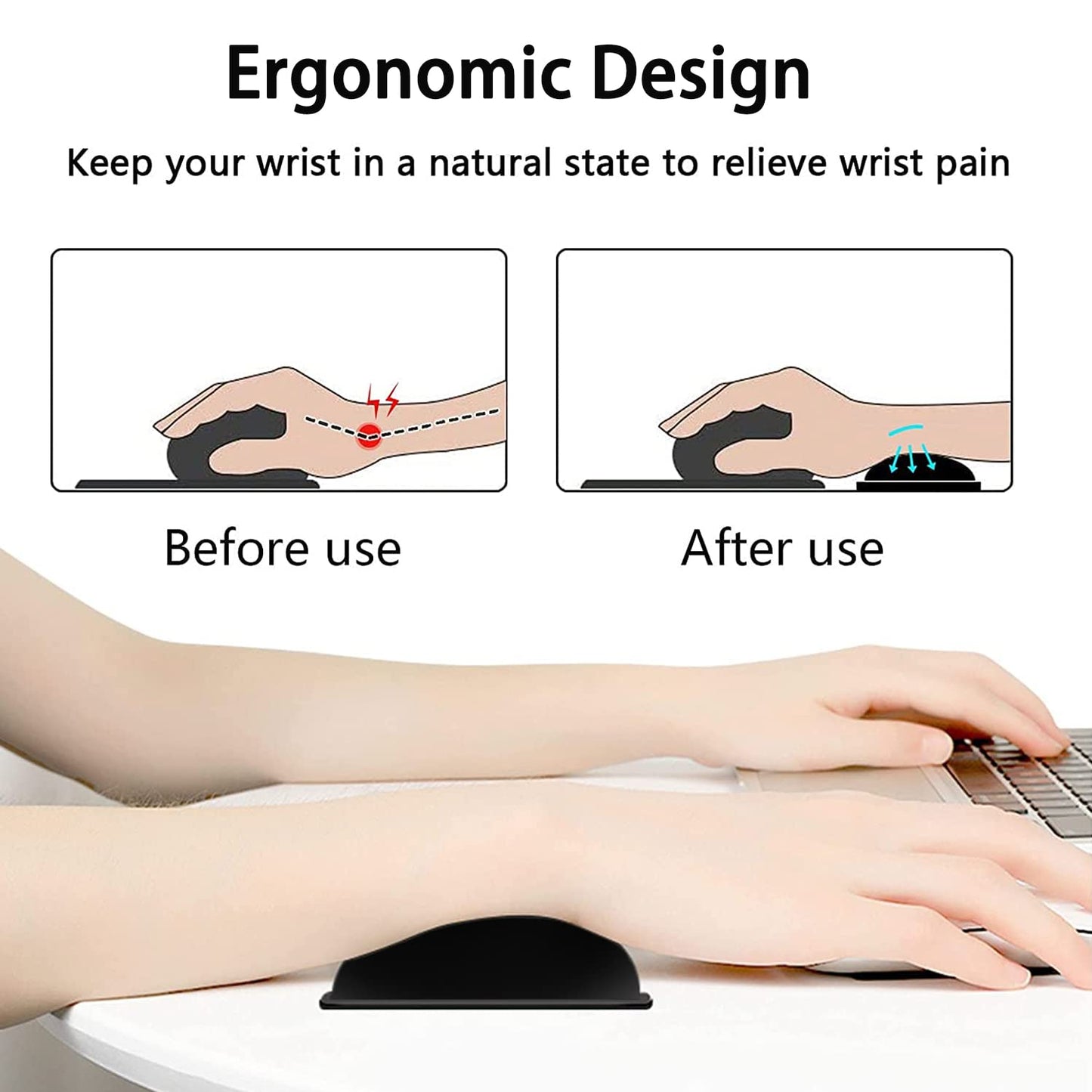Large Mouse Pad, Extended Office Desk Pad 31.5x11.8in,Ergonomic Memory Foam Mouse Wrist Rest