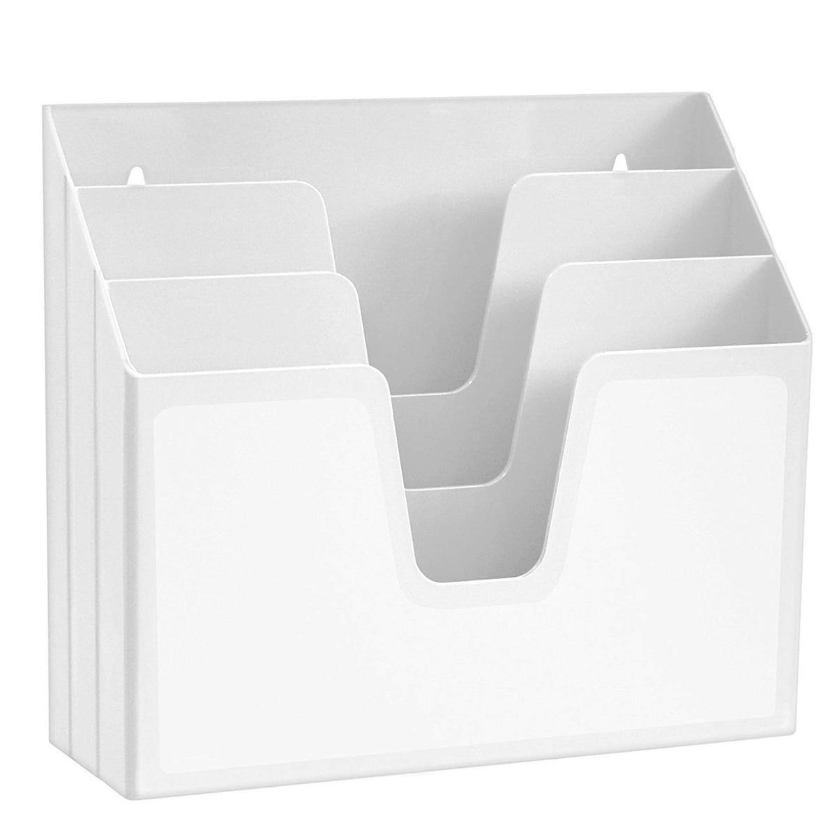 Acrimet Horizontal Triple File Folder Organizer Sorter, Letter Size, White
