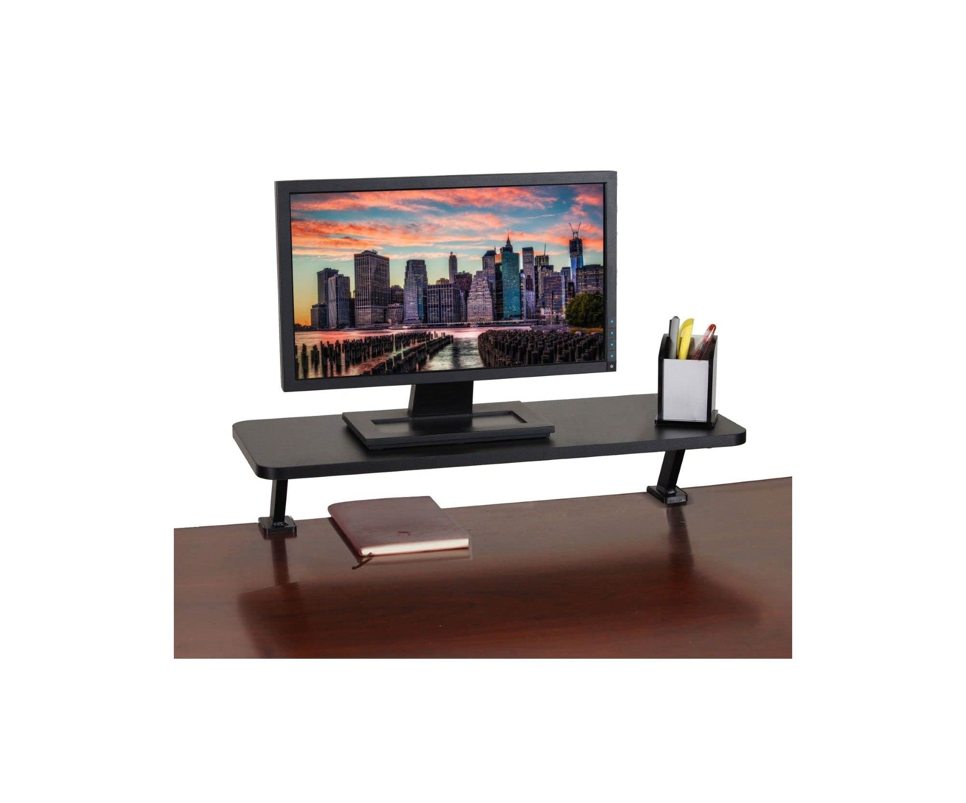 Kantek Ergonomic Mounted Computer Monitor Riser Stand, Floating Desk Shelf, Clamp On Base, 25.6" X