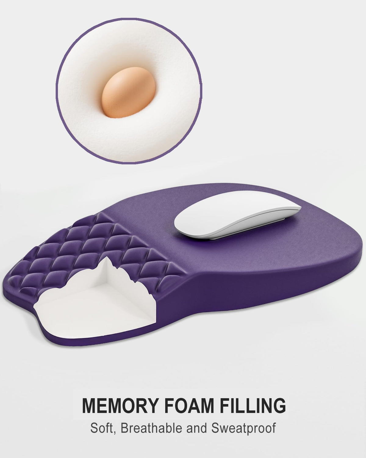 Auhoahsil Ergonomic Mouse Pad with Wrist Rest, Comfortable Slope Computer Mouse Mat with Wrist