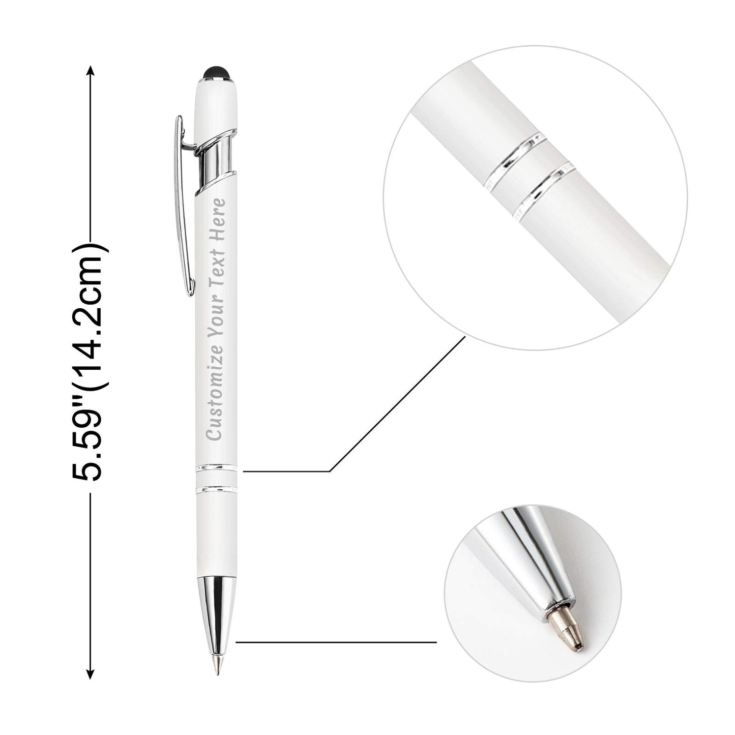 Amlion Custom Pens Personalized Bulk, Customized Ballpoint Pens with Stylus Name Message Logo