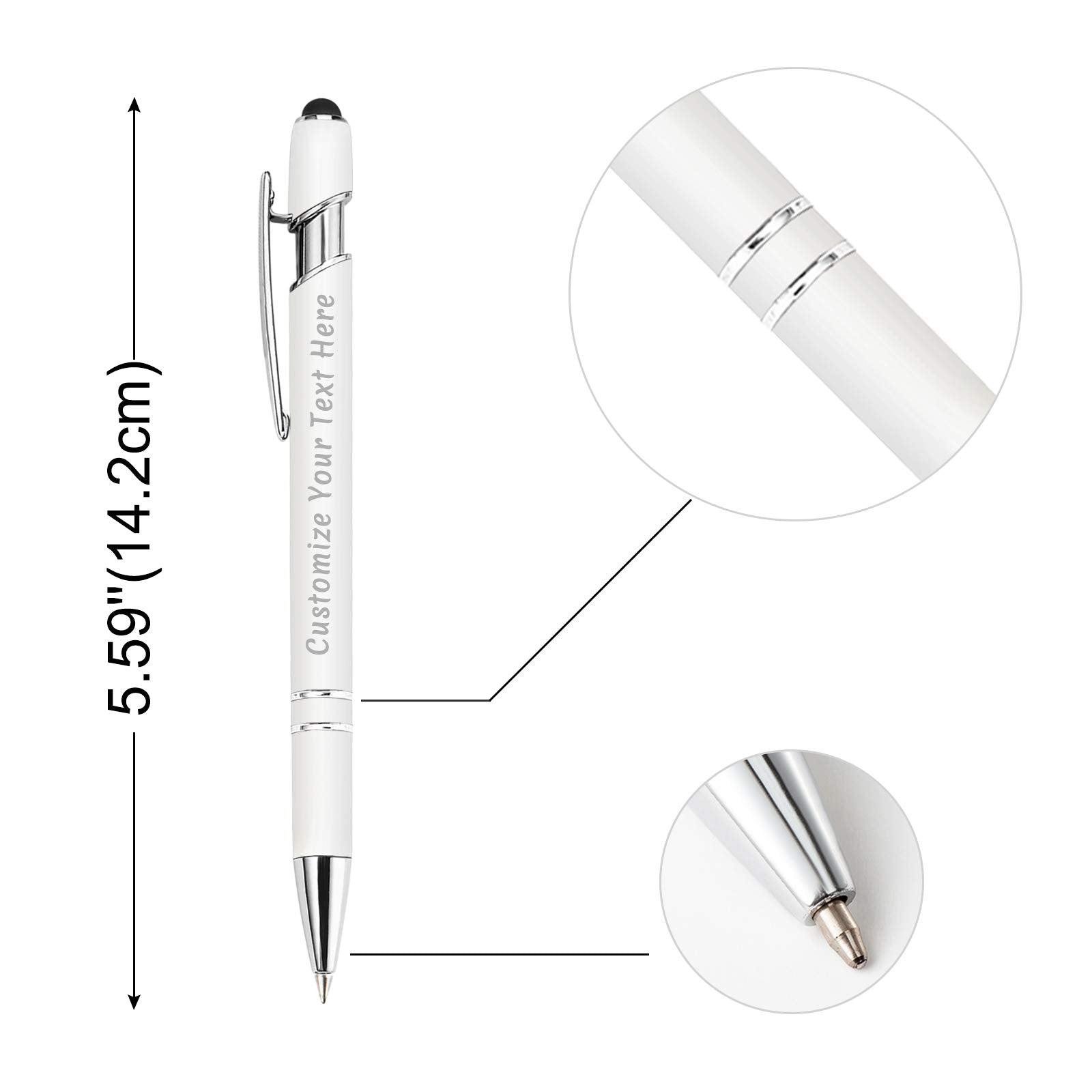 Amlion Custom Pens Personalized Bulk, Customized Ballpoint Pens with Stylus Name Message Logo