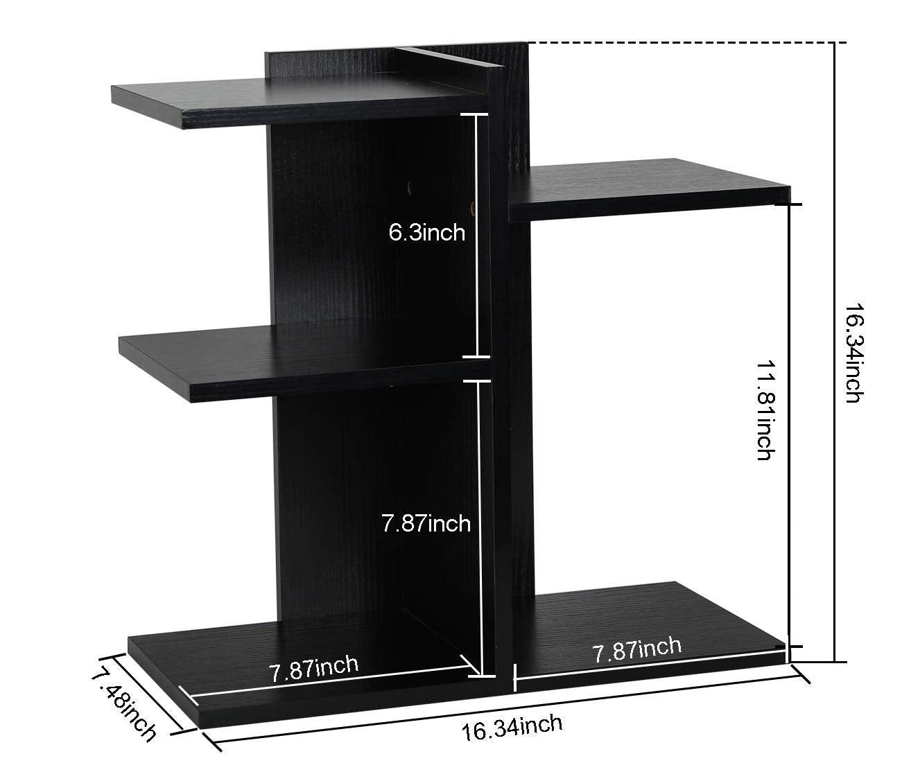 PAG-Mass Desktop Bookshelf Freestanding Wooden Countertop Bookcase Accessories Organizer Display