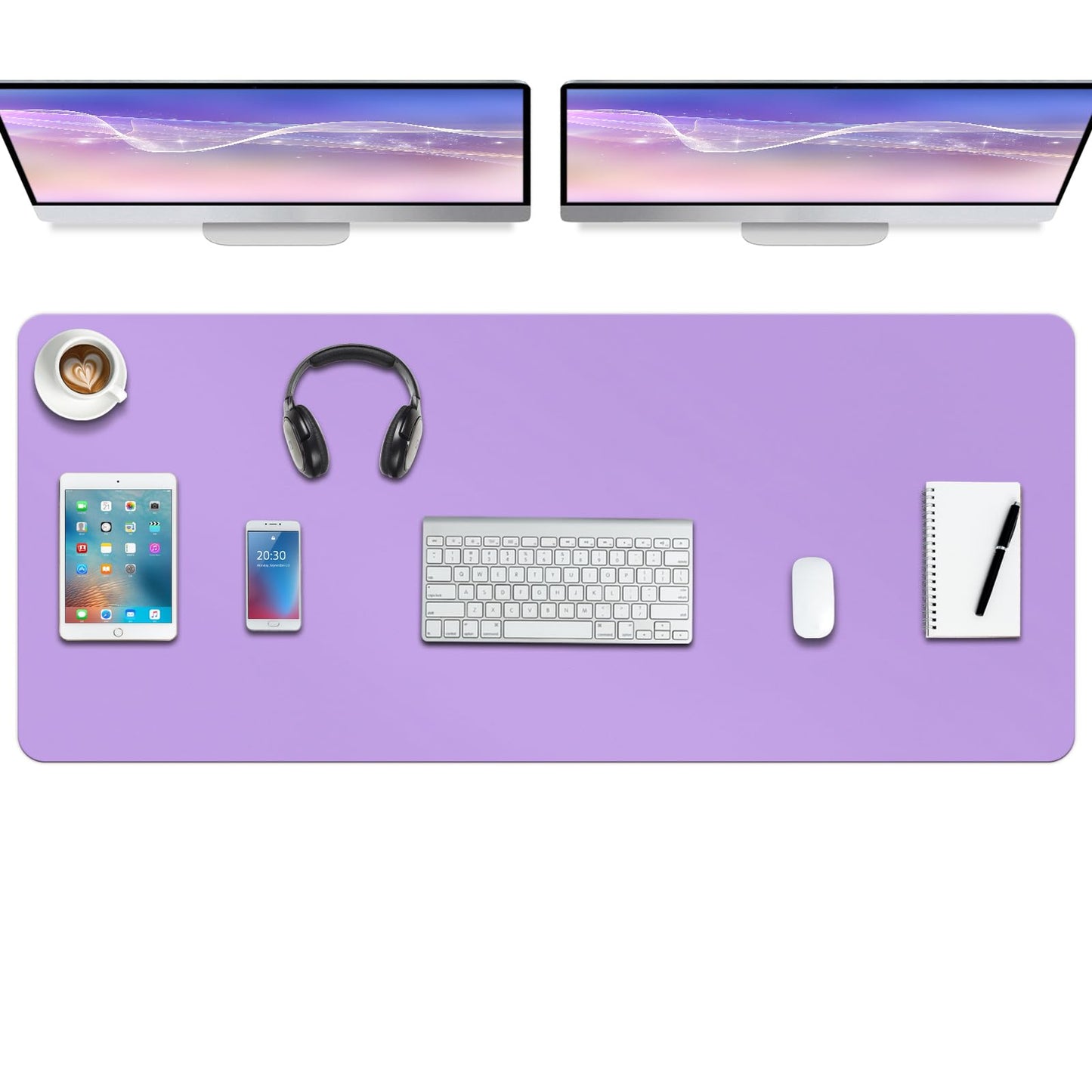 Boutilon Leather Desk Pad Protector,Non-Slip Mouse Pad,Laptop Desk Pad,Office Mouse Mat,Waterproof