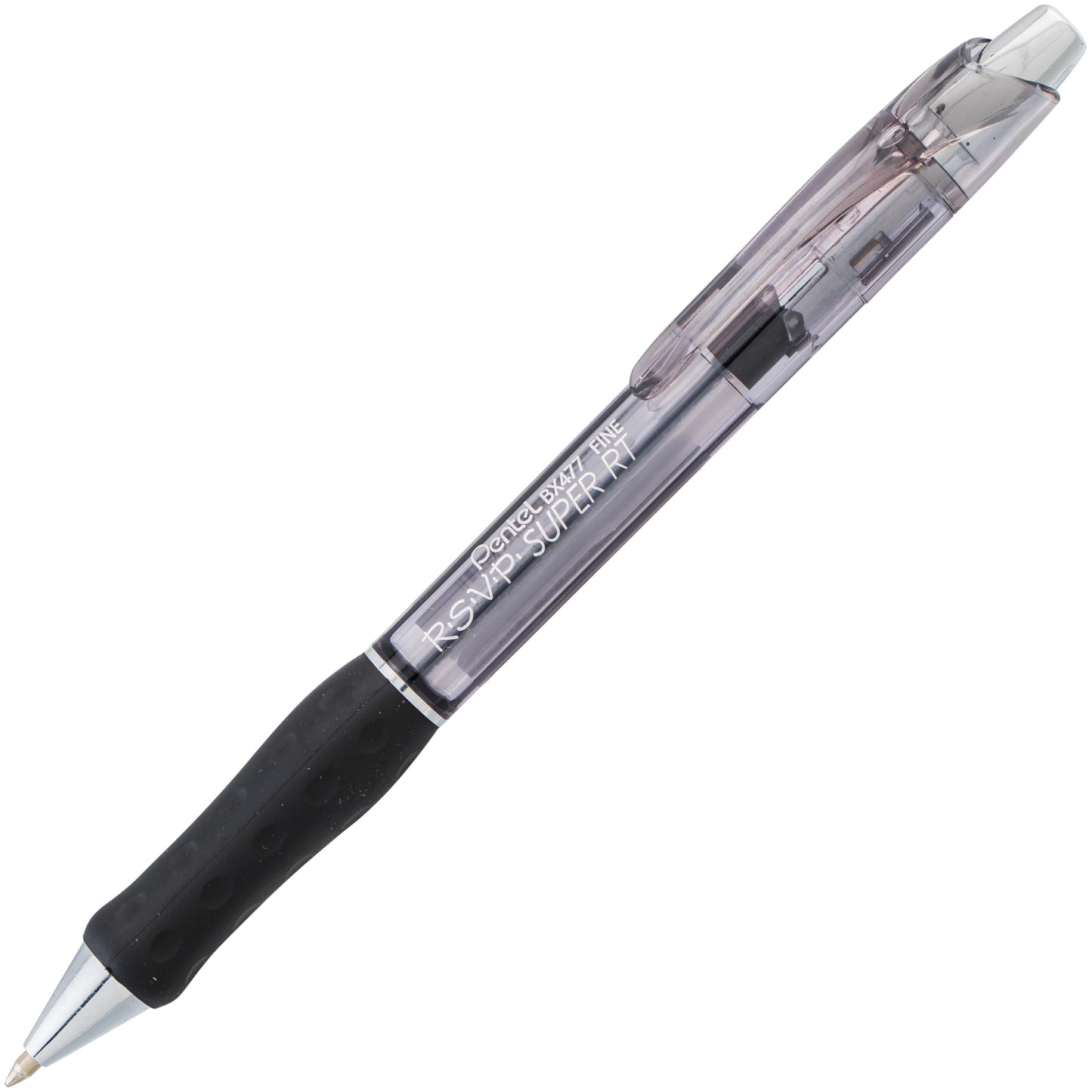 Pentel RSVP Super RT Ballpoint Pen, (0.7mm) Fine Line, Black Ink, Box of 12 (BX477-A)