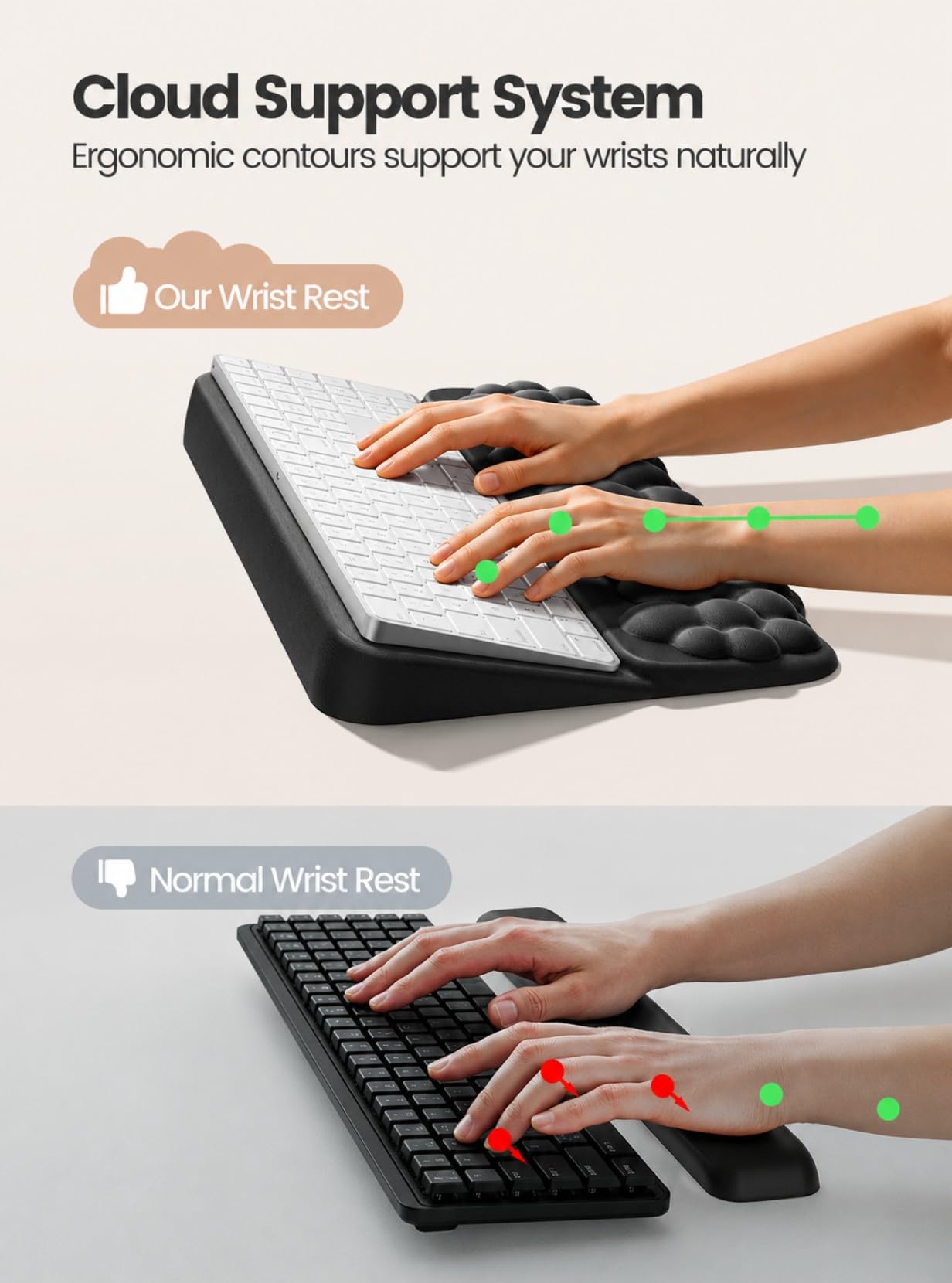Vaydeer Keyboard Riser and Mouse Pad with Wrist Rest Set, Coaster Included