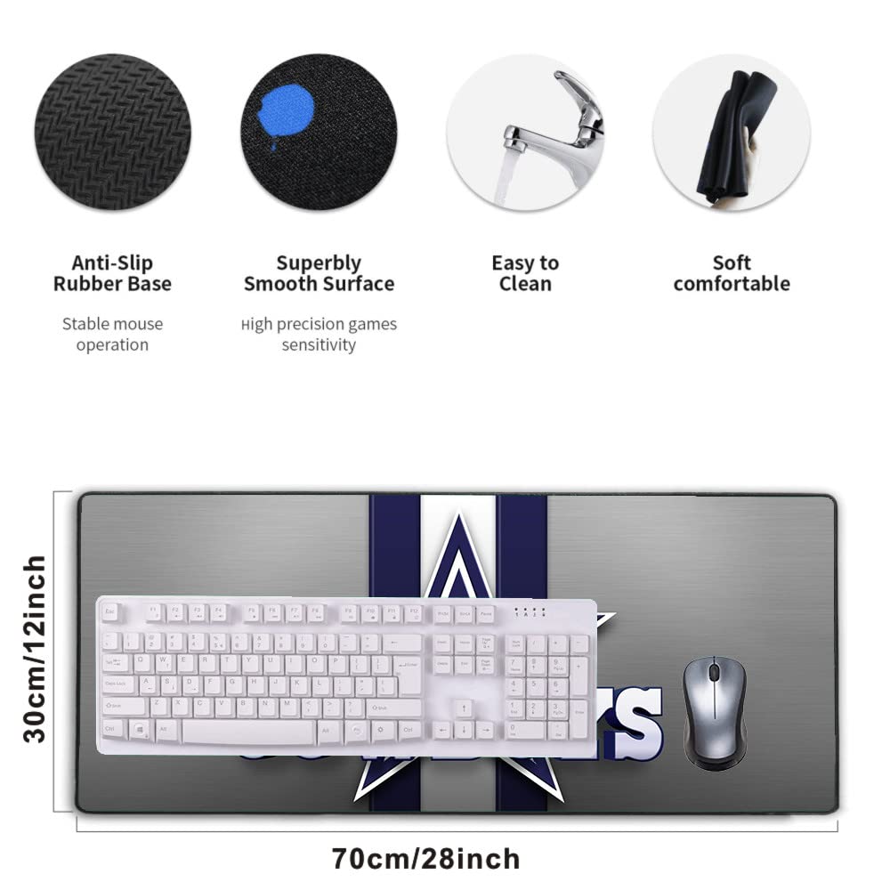 Large Gaming Mouse Pad,Stitched Edges Extended Mousepad with Non-Slip Rubber Base for Laptop