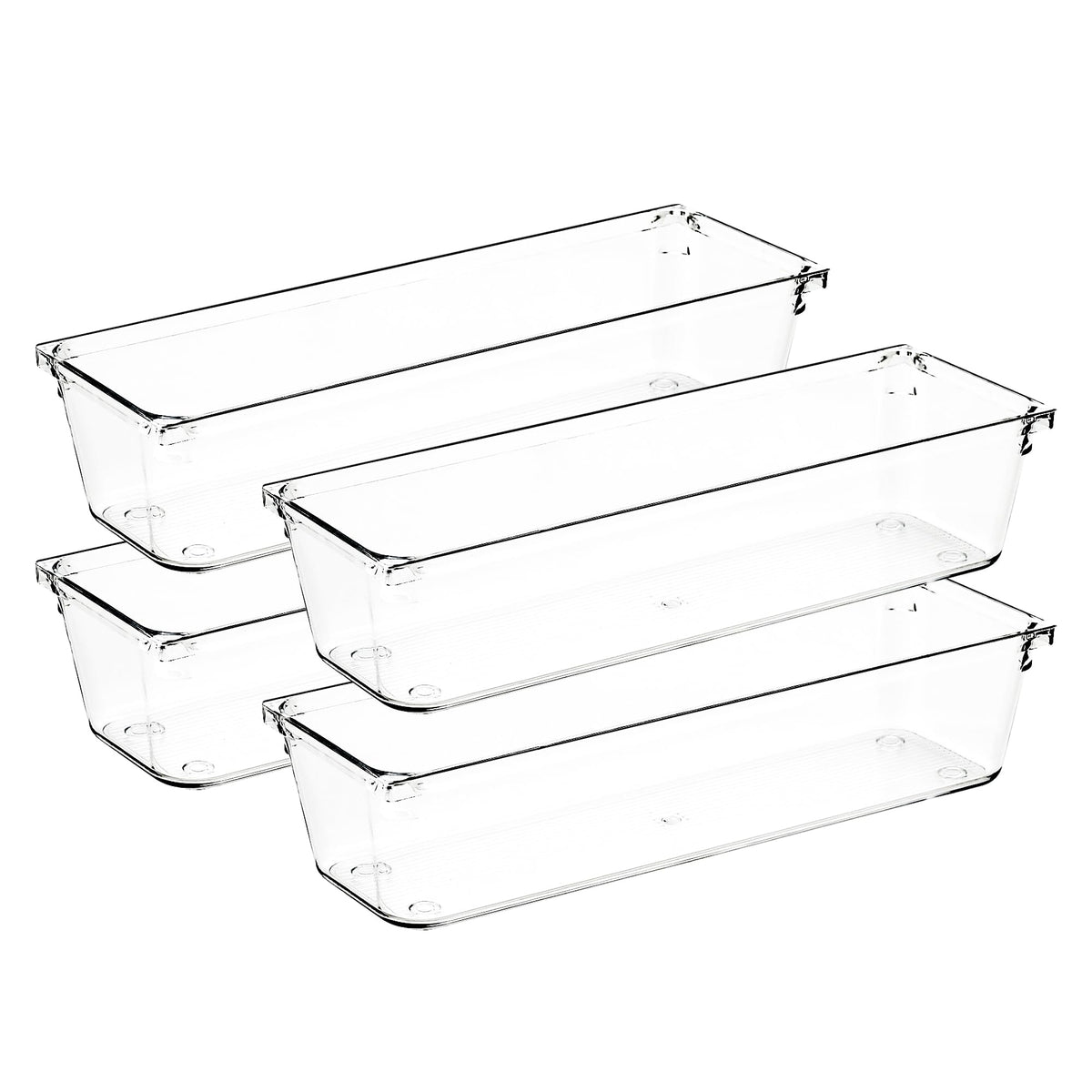 Ravinte Decor 4 Pack Drawer Organizers, 3"X 9" Clear Acrylic Storage Bins