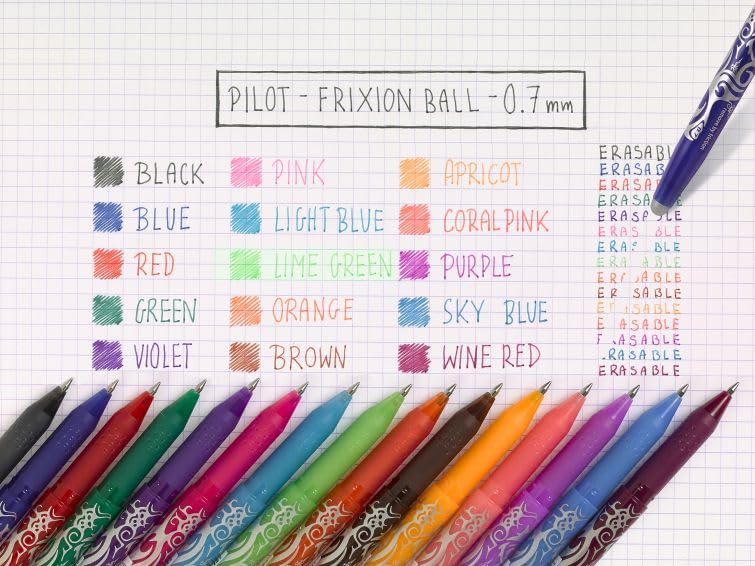 PILOT - FriXion Ball Clicker Erasable Rollerball Pen Set - Medium 0.7mm Tip - 1 x Green, 3 x Refills