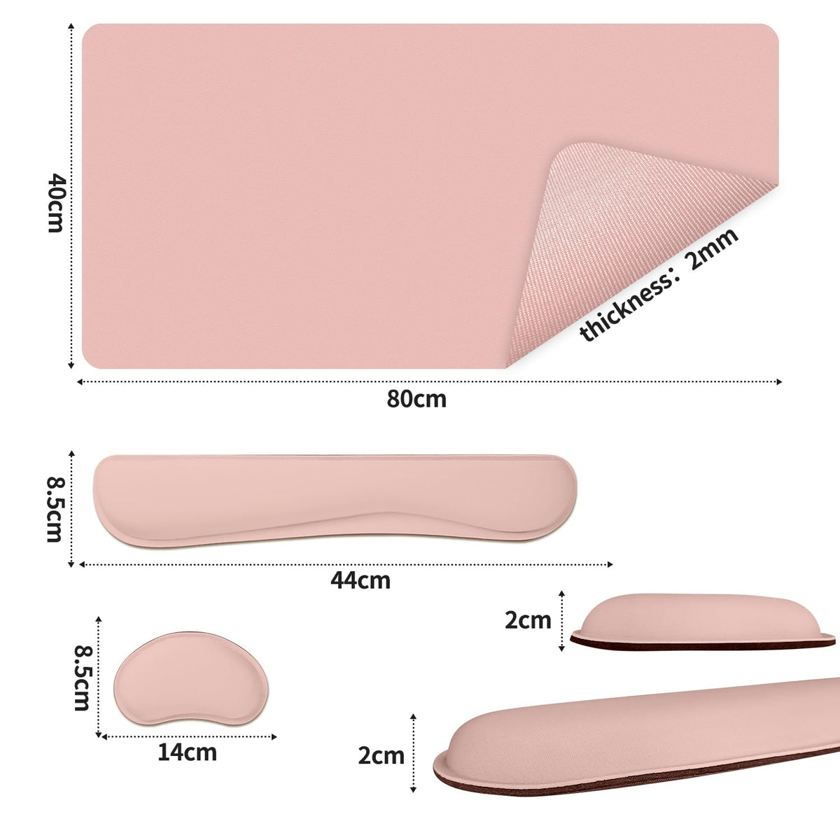 Meetcolor Desk Mat Set,3-in-1 Mouse Pad with Wrist Rest and Keyboard Pad