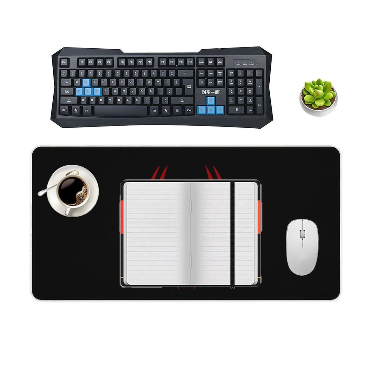 Keebik Gaming Mouse Pad, Spider Black Pattern Mouse Pad 11.8x23.6Inch Large Extended Computer Mouse