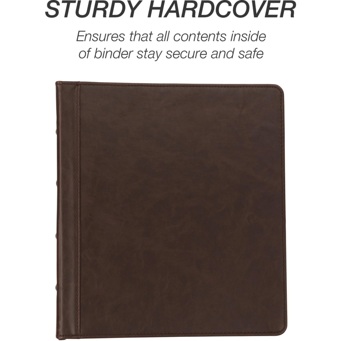 Samsill Vintage Leather 3 Ring Binder, Professional Organizer, Planner, 1 Inch Round Ring (Holds