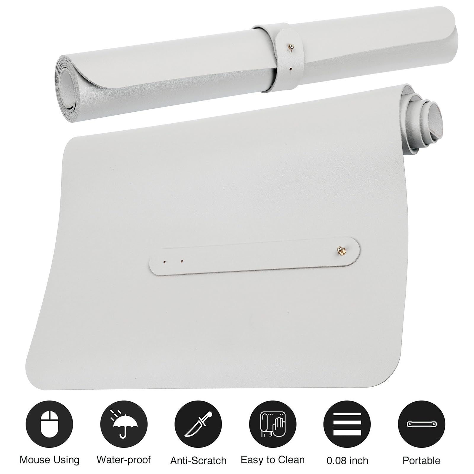 Boutilon Leather Desk Pad Protector,Non-Slip Mouse Pad,Laptop Desk Pad,Office Mouse Mat,Waterproof