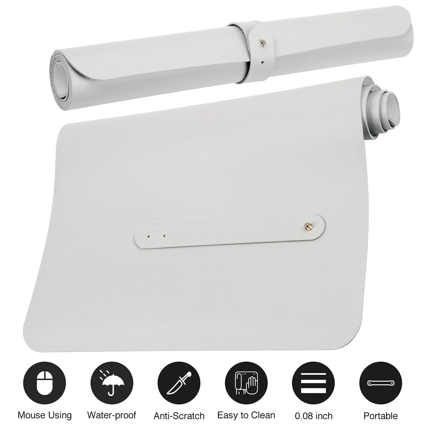 Boutilon Leather Desk Pad Protector,Non-Slip Mouse Pad,Laptop Desk Pad,Office Mouse Mat,Waterproof