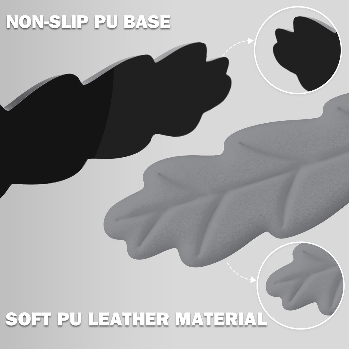 Lauspuck Keyboard Wrist Rest Pad Set, Leaf Shape PU Leather Memory Foam Wrist Cushion Support,Mouse