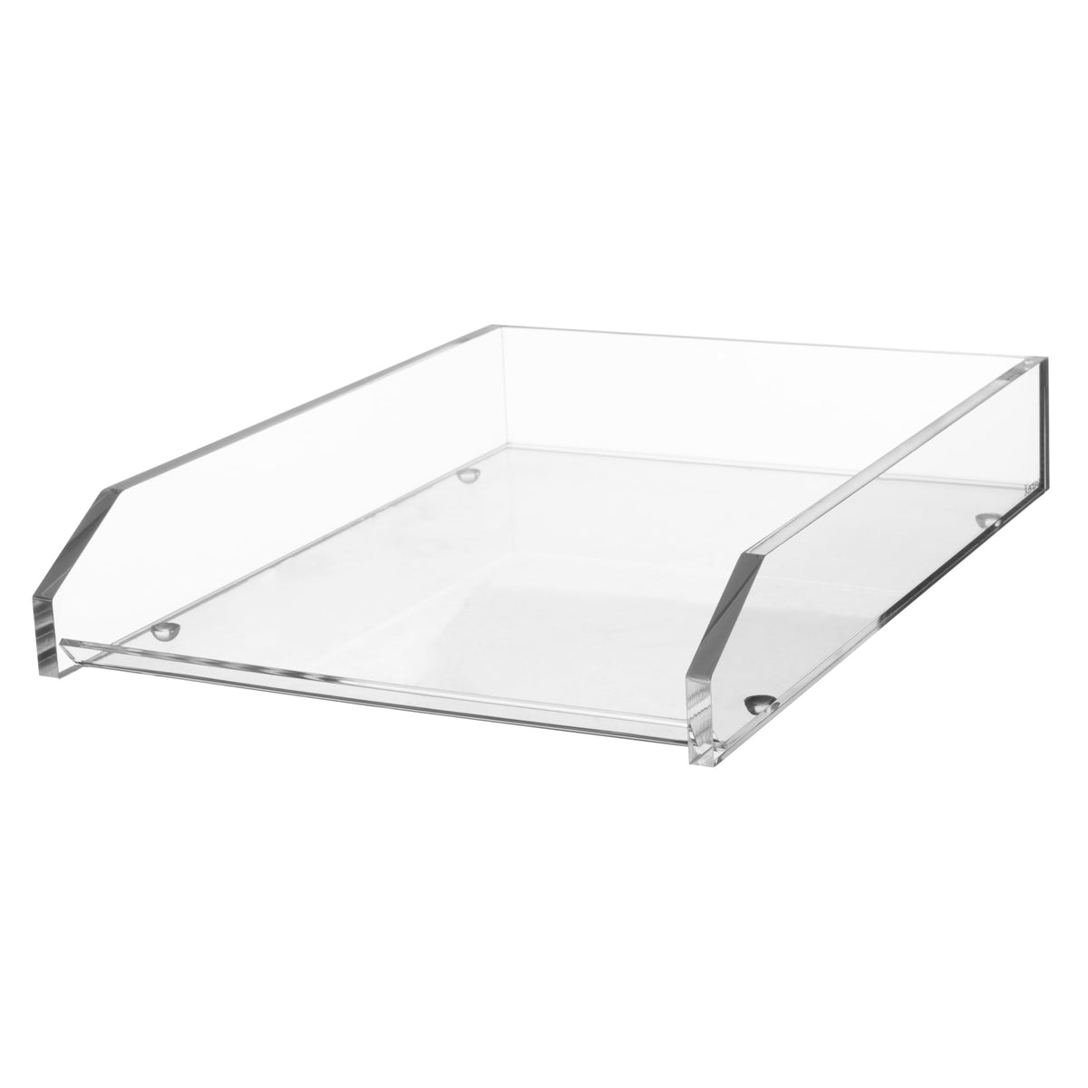 Kantek Clear Acrylic Large Letter Tray, Stackable Desk Organizer, Front Loading, 10.6" x 13.9" x