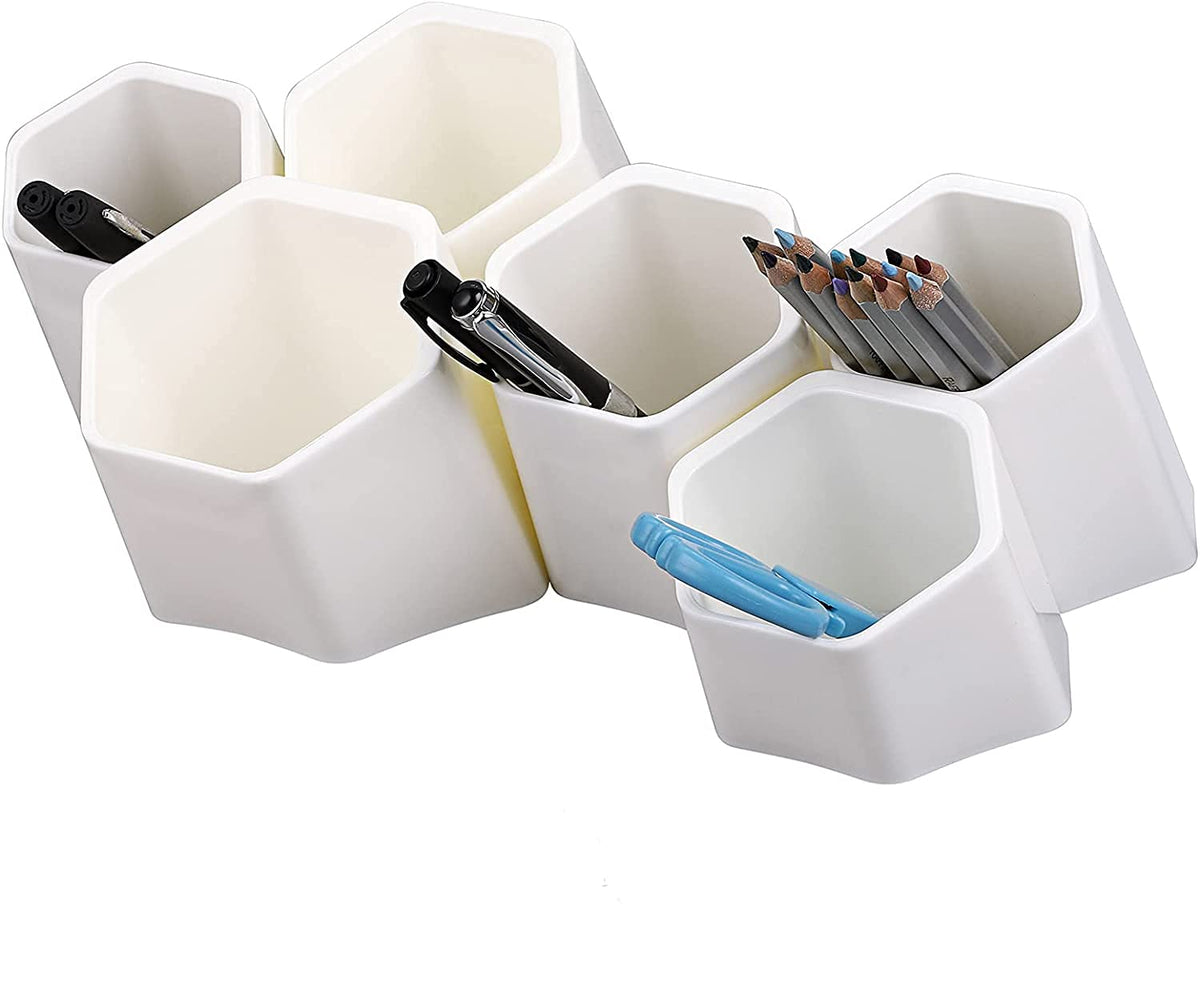 BTSKY Hexagonal Creative Pen Holder, Pen Container, Brush Pot, Combination Desktop Storage