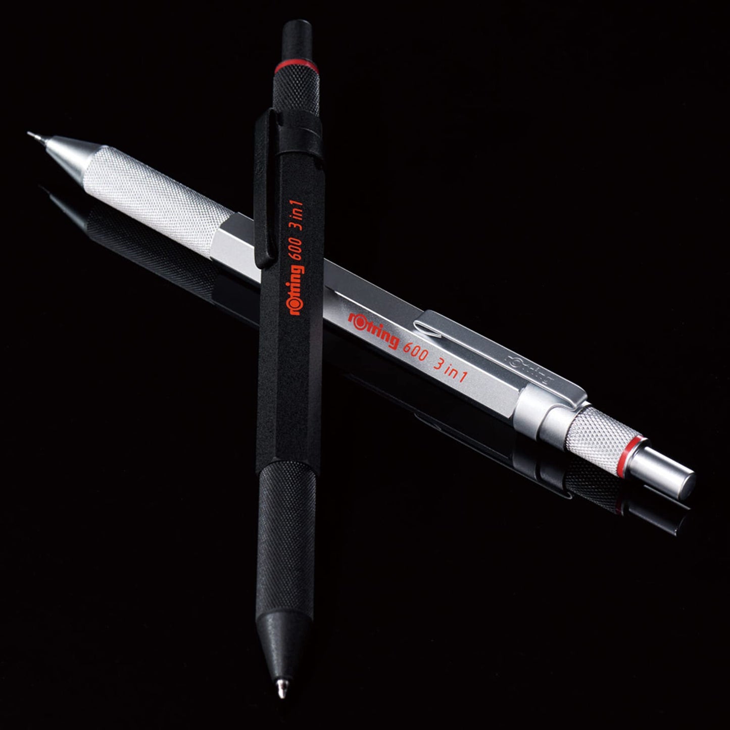 rOtring 600 3-in-1 Multicolor Pen and Mechanical Pencil, Switches Between 2 Ballpoint Pen Fine