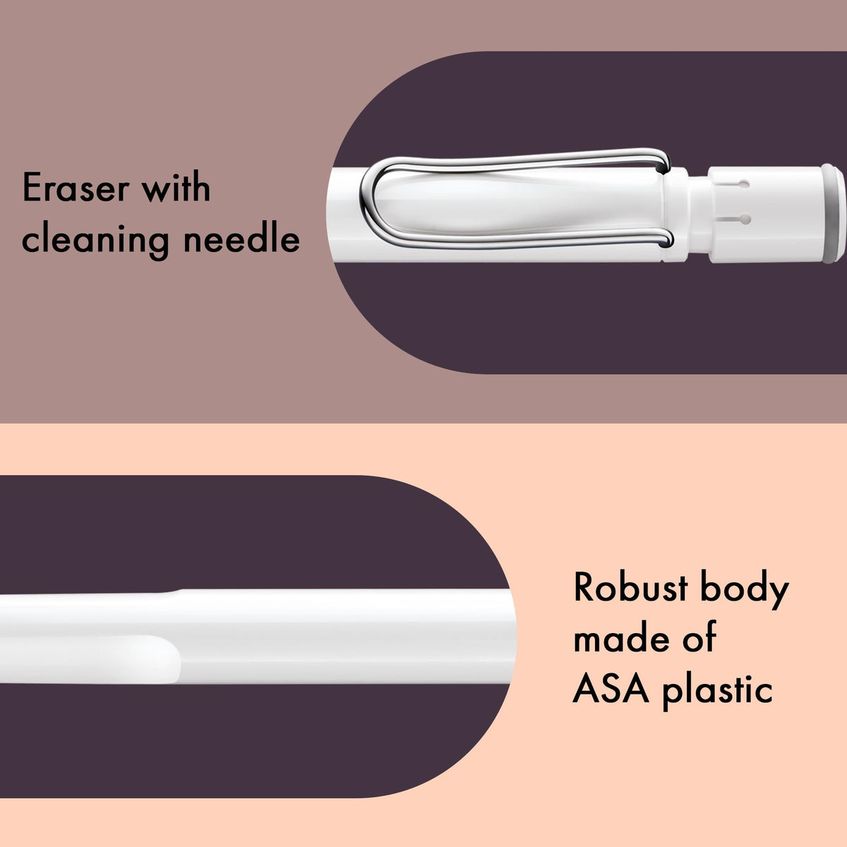 LAMY safari white - Mechanical Pencil with ergonomic grip & body made of robust ASA plastic - ideal
