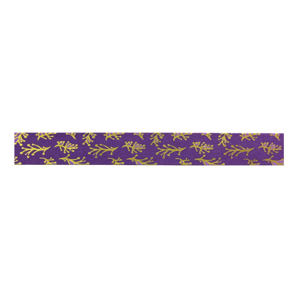 Wrapables Colorful Washi Masking Tape, Metallic Sprig on Purple