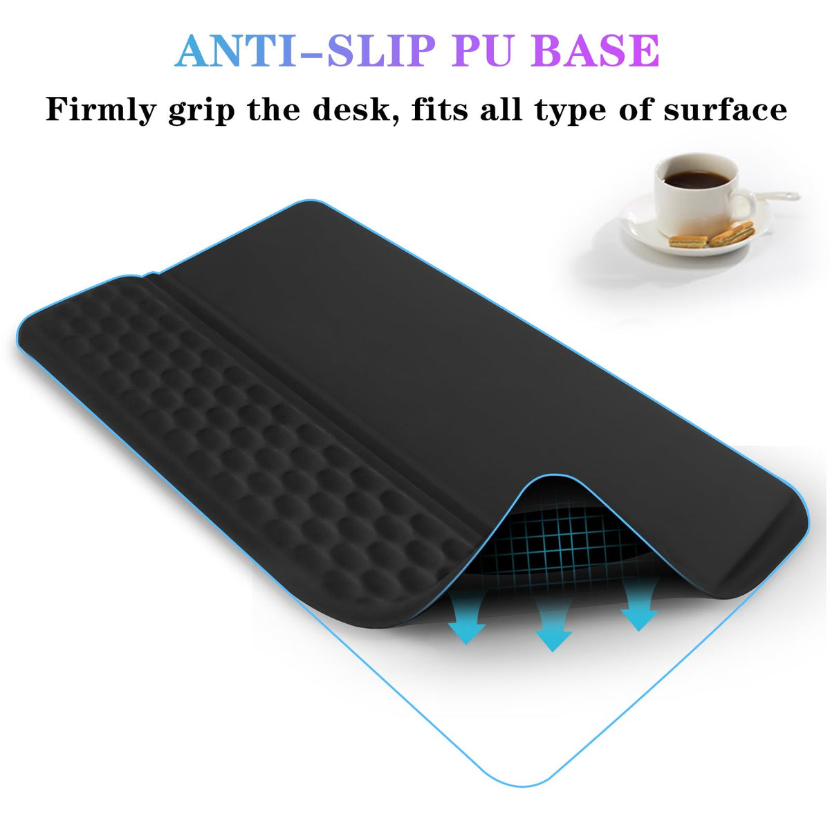 Computer Keyboard Stand with Wrist Rest Support Pad, Black