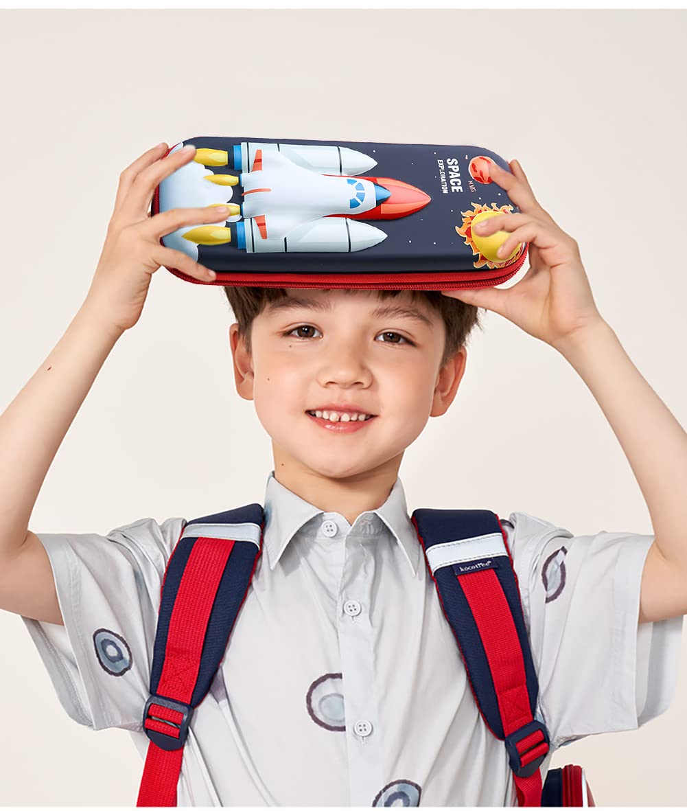 MCWTH 3D Space Shuttle Pencil Case for Kids Boys Large Capacity Waterproof Pencil Box with