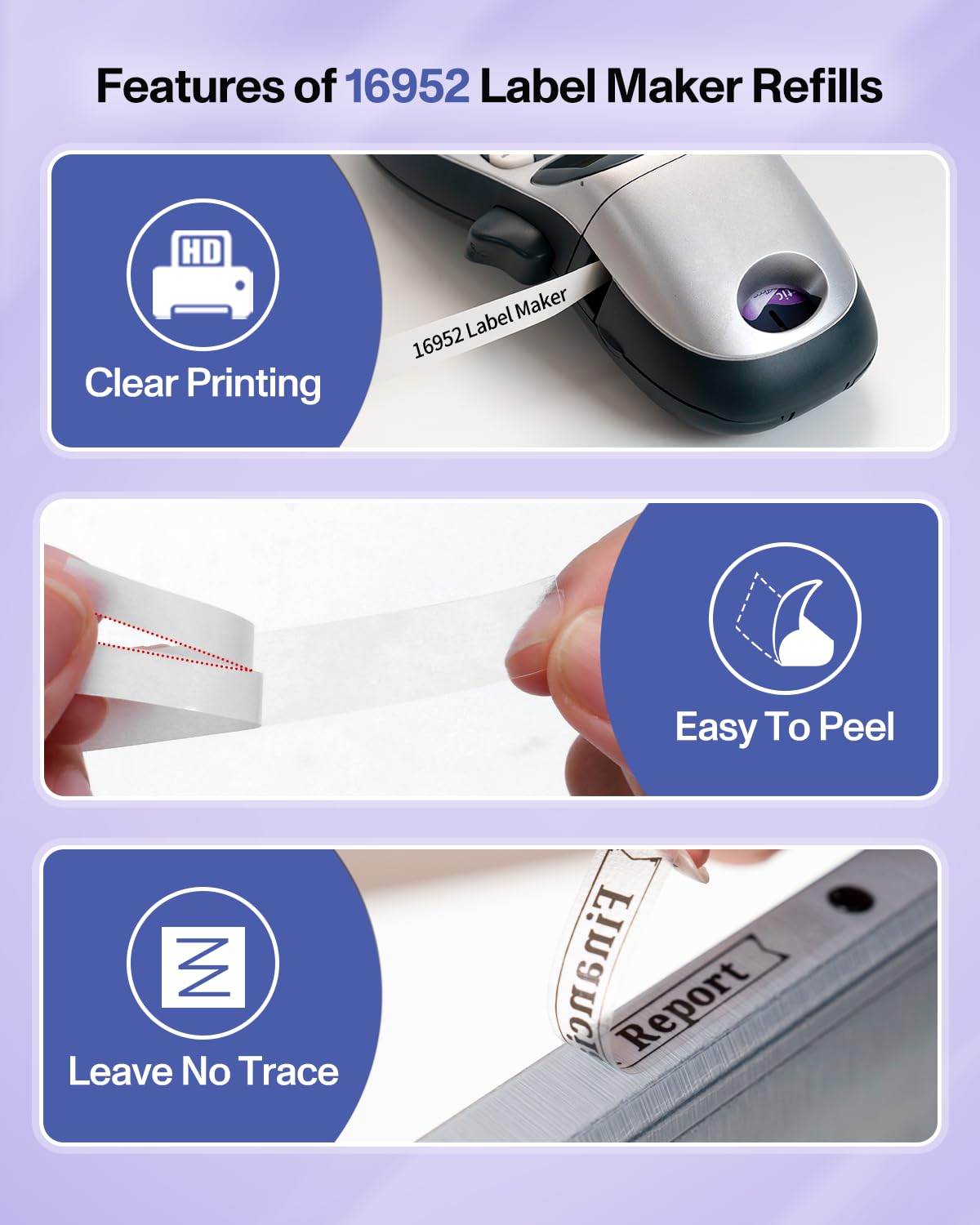 5-Pack Compatible with DYMO Transparent LetraTag Label Maker Refills 16952