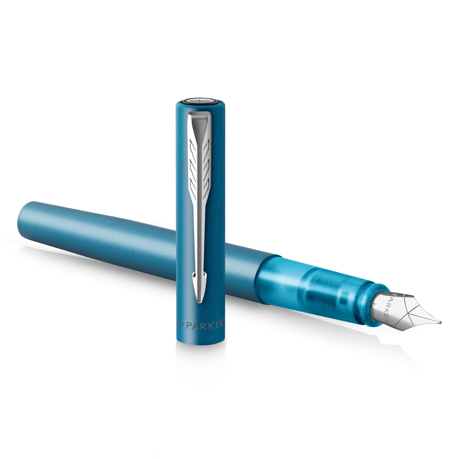 Parker Vector Fountain Pen Teal Blue with Blue Ink in Gift Box