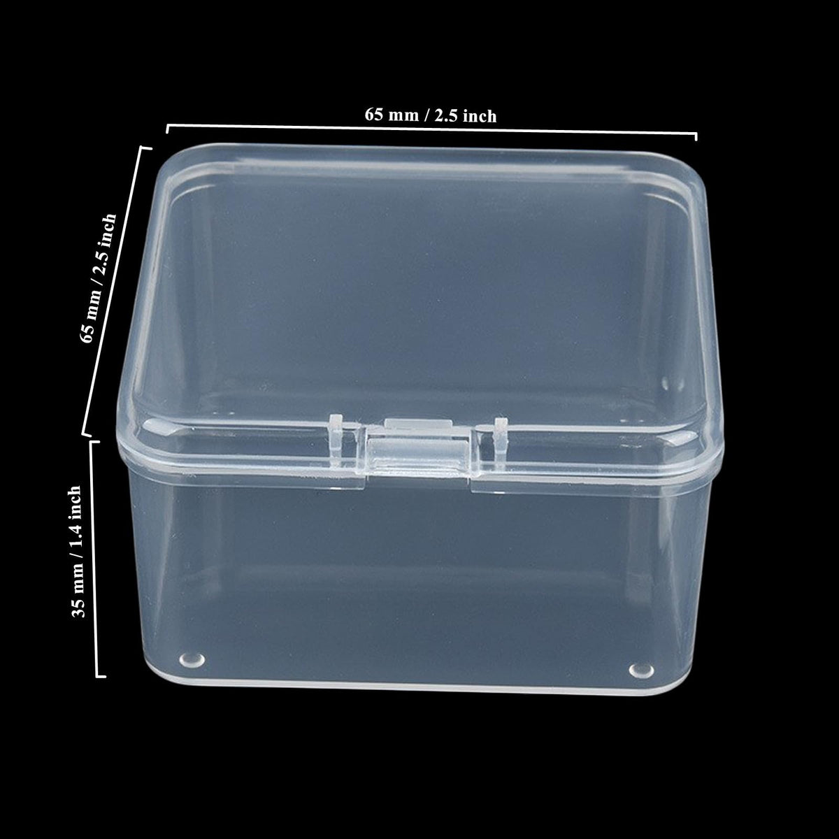 LJY 60 Clear Square Plastic Boxes, 2.5 x 2.5 x 1.4 in for Coins