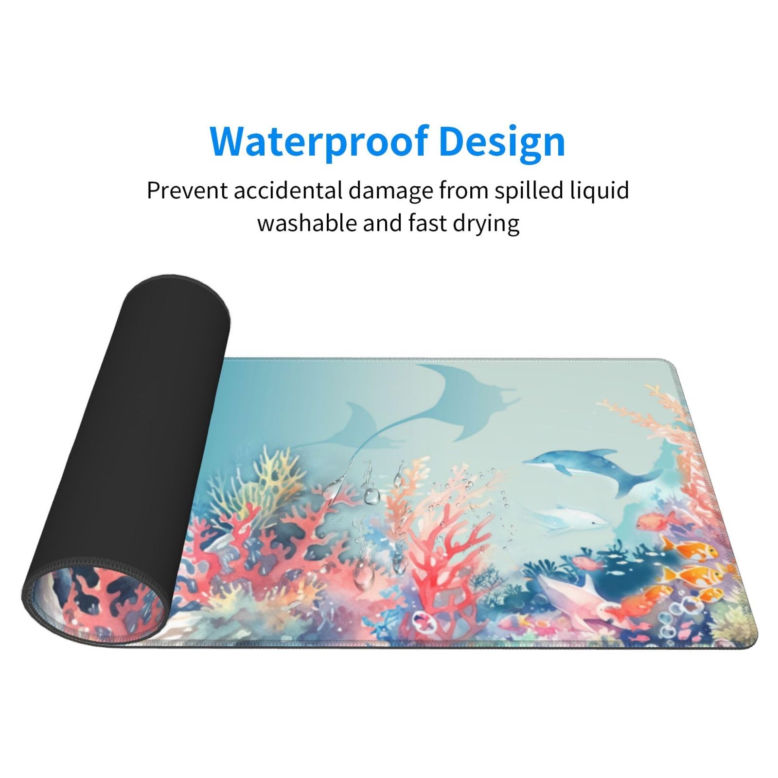 Underwater World Mouse Pad XL Large Mousepad Non Slip Rubber Base Desk Mat for Laptop Computer