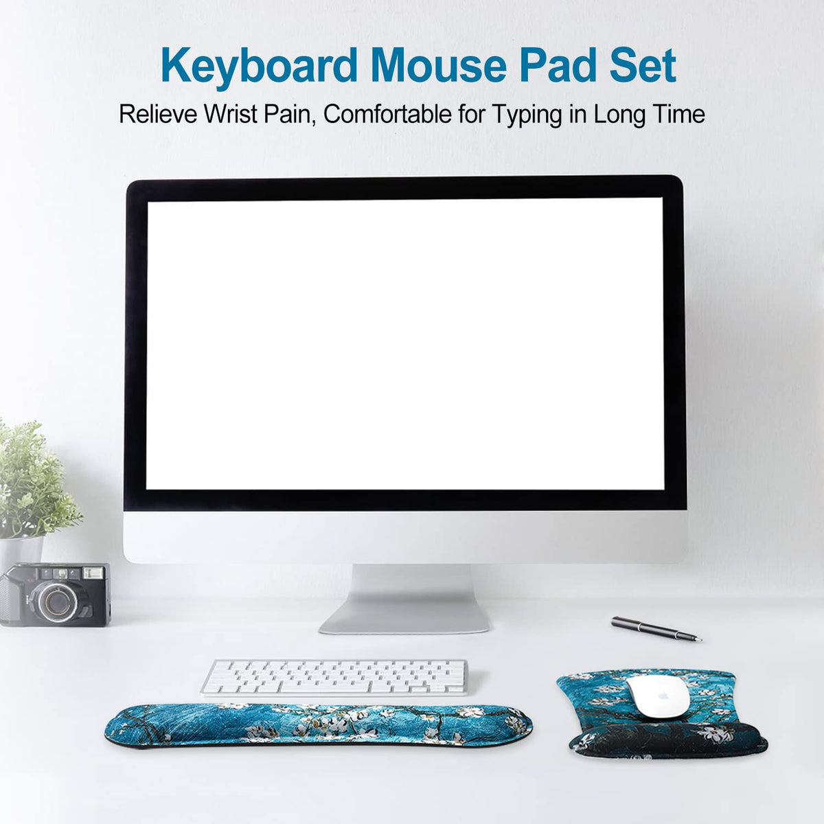 ToLuLu Keyboard Wrist Rest Pad Ergonomic Mouse Pad Set, Gel Mousepad for PC