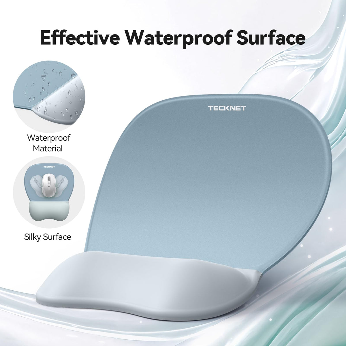 TECKNET Gel Ergonomic Mouse Pad & Keyboard Wrist Rest & Coaster
