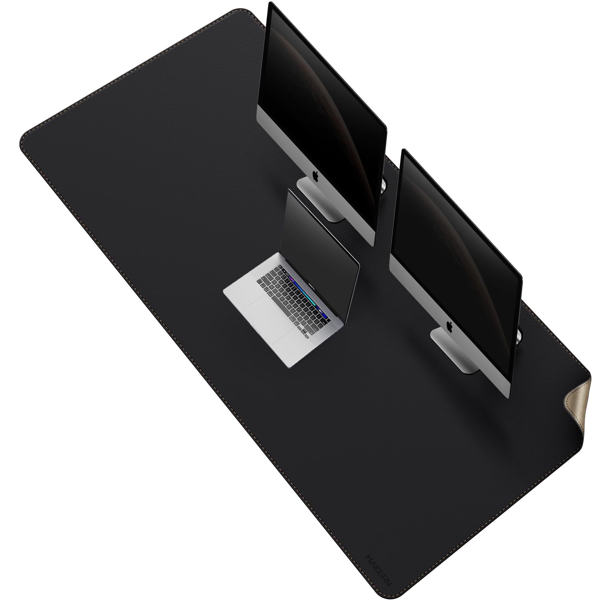 MAIDERN Leather Desk Mat, XXL 70.8” x 31.5” Reversible Office Desk Pad Mat, Cork & Leather Large
