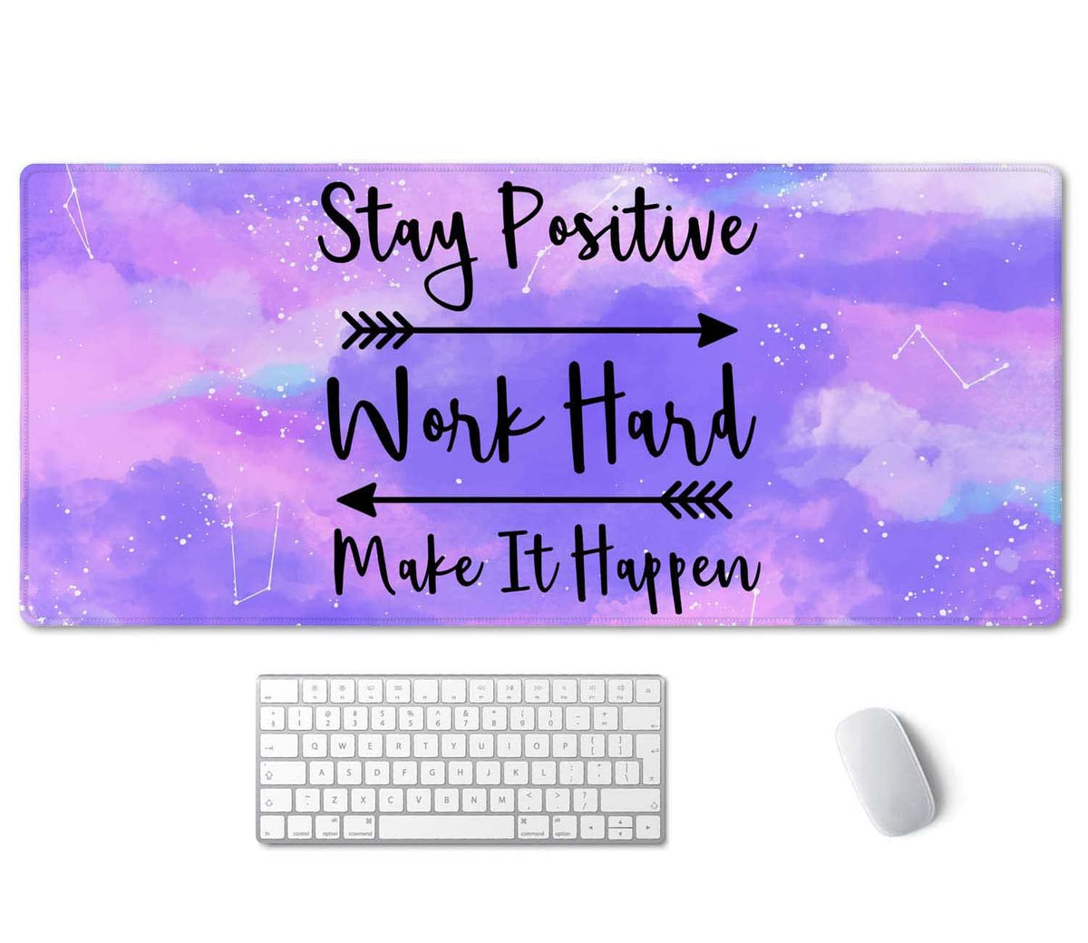 SSOIU Large Mouse Pad, Full Desk XXL Extended Gaming Mouse Pad 35.5" X 15.7", Stay Positive Work