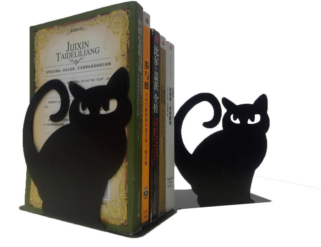 Winterworm Cute Vivid Lovely Persian Cat Nonskid Thickening Iron Metal Bookends Book Organizer for
