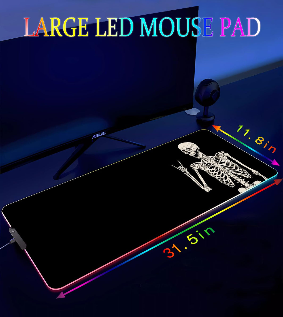 Armanza RGB Gaming Mouse Pad, Large Mousepad with Led Light, Big Keyboard Pad Gaming Accessories