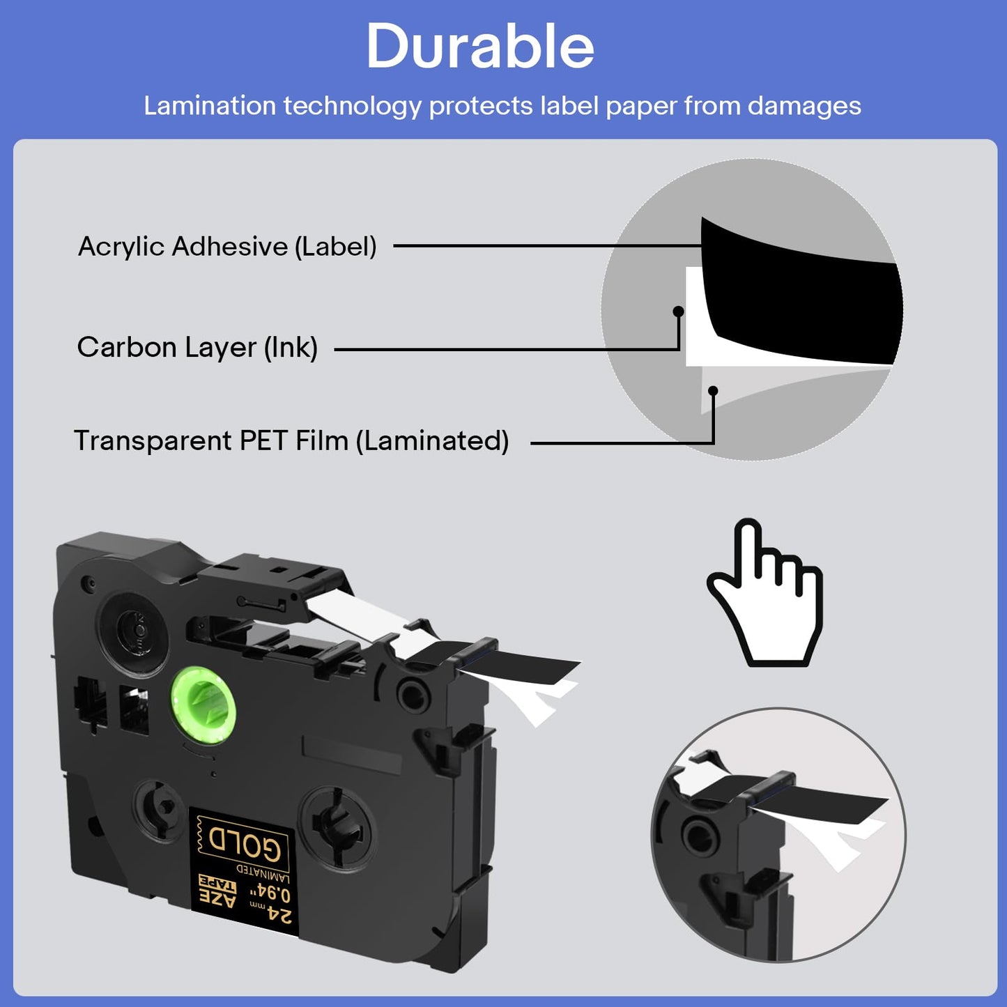 GREENCYCLE 3 Pack Compatible for Brother P-Touch Label Maker Tape TZe-354 TZ-354 24mm 0.94