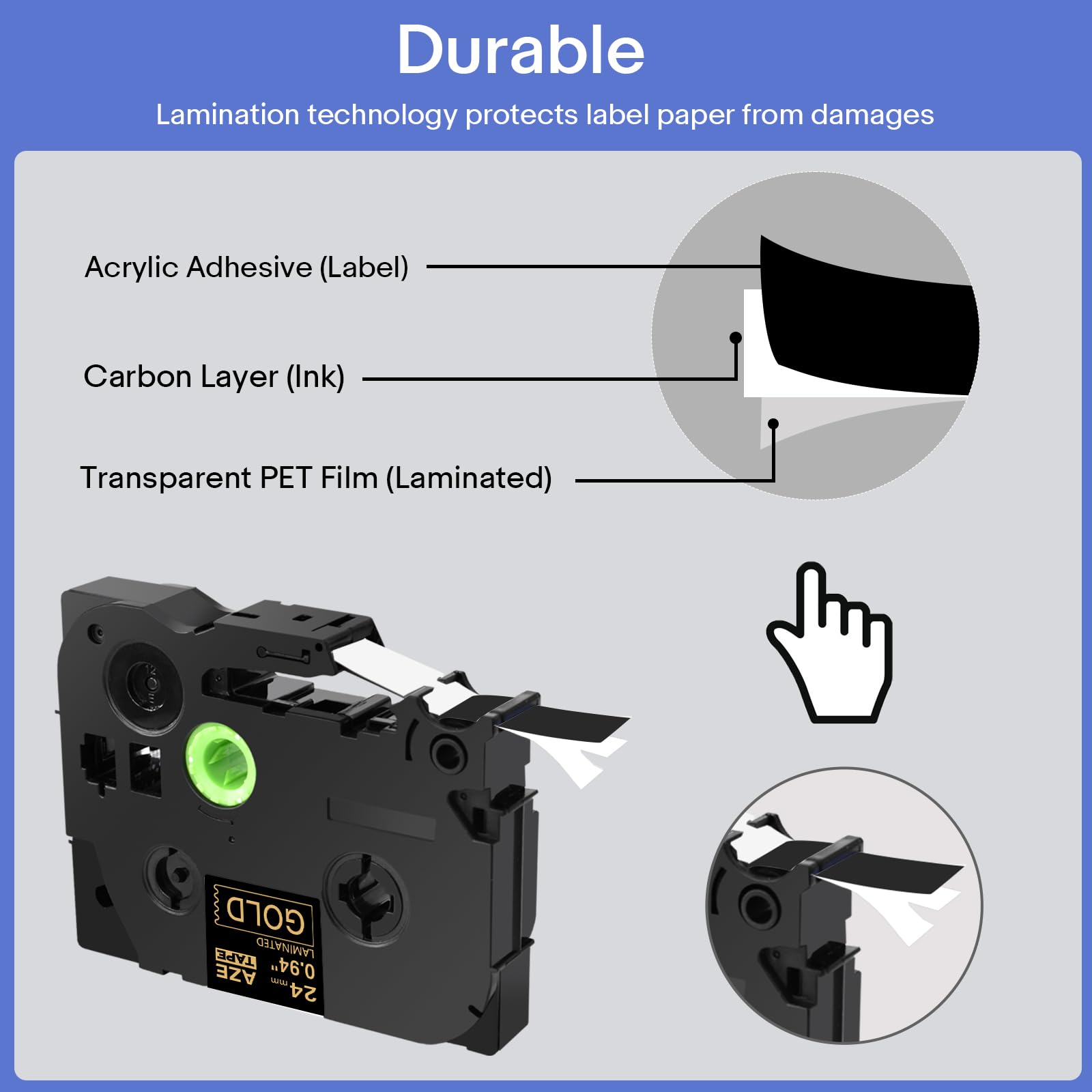 GREENCYCLE 3 Pack Compatible for Brother P-Touch Label Maker Tape TZe-354 TZ-354 24mm 0.94