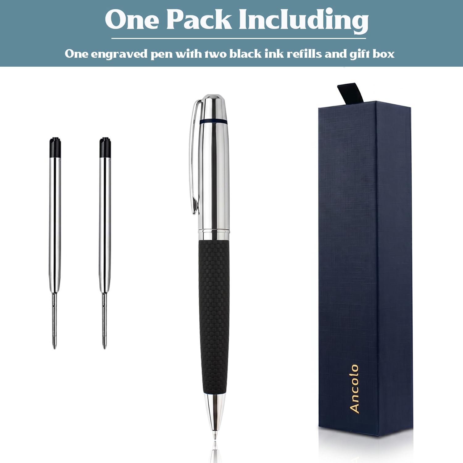 Personalized Luxury Ballpoint Pen Writing Set-Stunning Pen with PU Leather