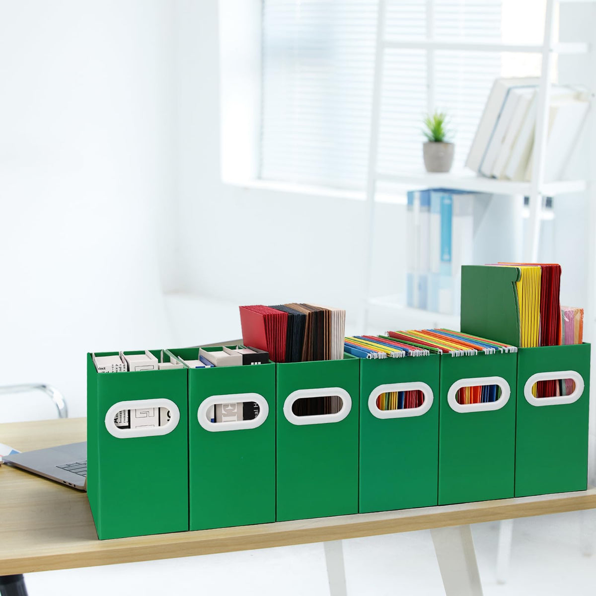 Aosric Hanging File Organizer, Cardboard File Folder Organizer for Letter Size, Desk Documents
