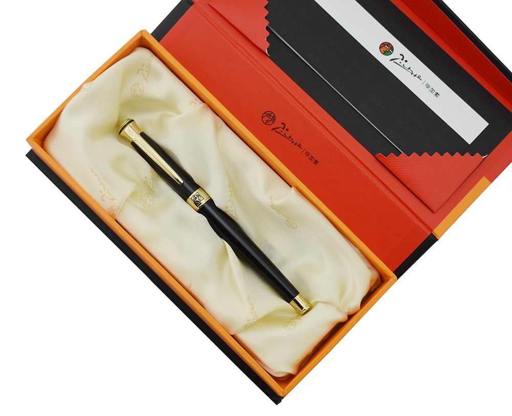 Lanxivi Picasso 903 Fountain Pen Fine Nib Sweden Flower King on Top with Pen Box Set Black Color
