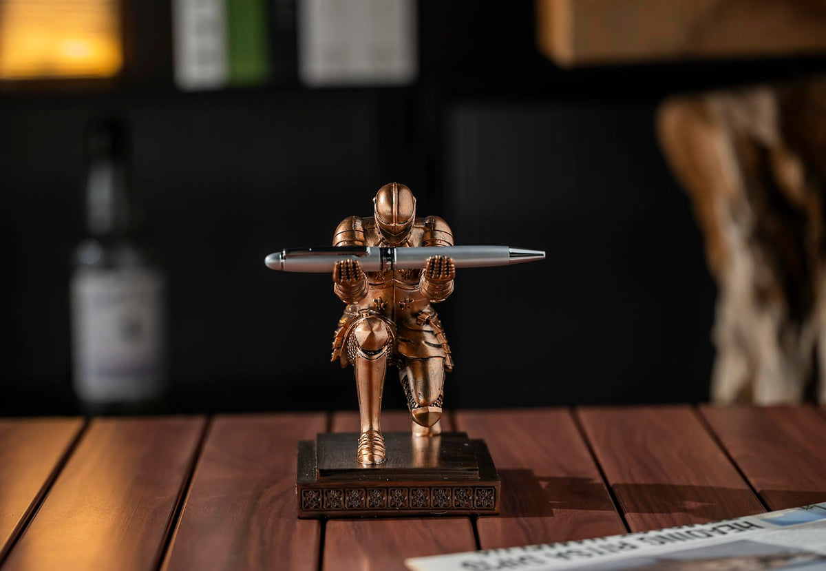Amoysanli Knight Pen Holder Desk Organizers and Accessories as Gift Red