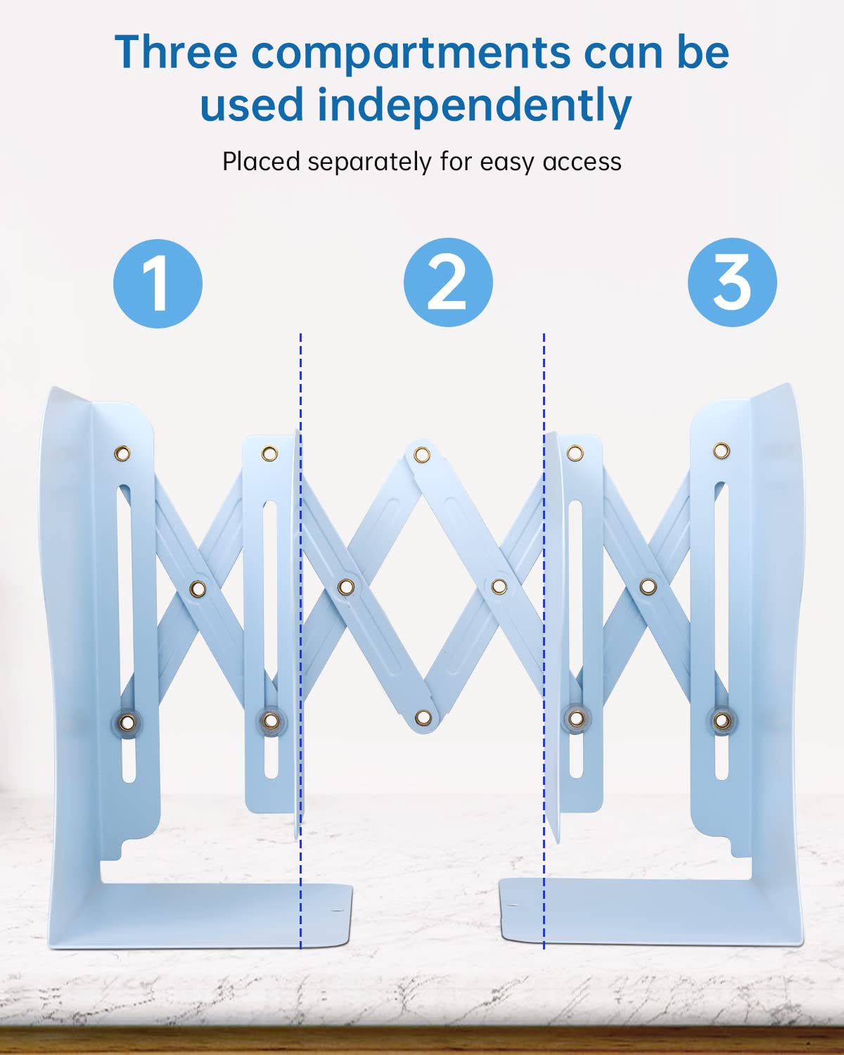Honagu Adjustable Bookends, Metal Book Ends for Shelves Heavy Book