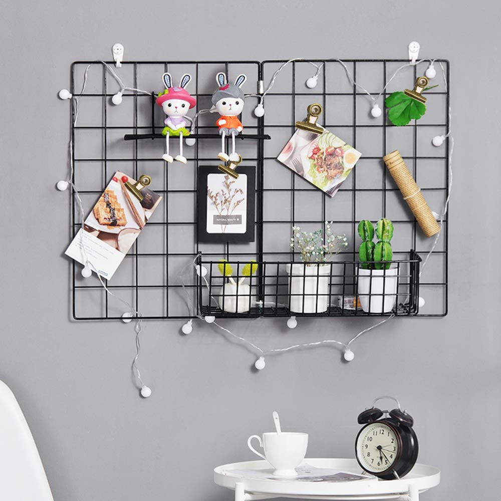 YUCHIYA 20 Pack Metal Clips with 20 Push-pins for Corkboard,Bulldog Clips for Hanging