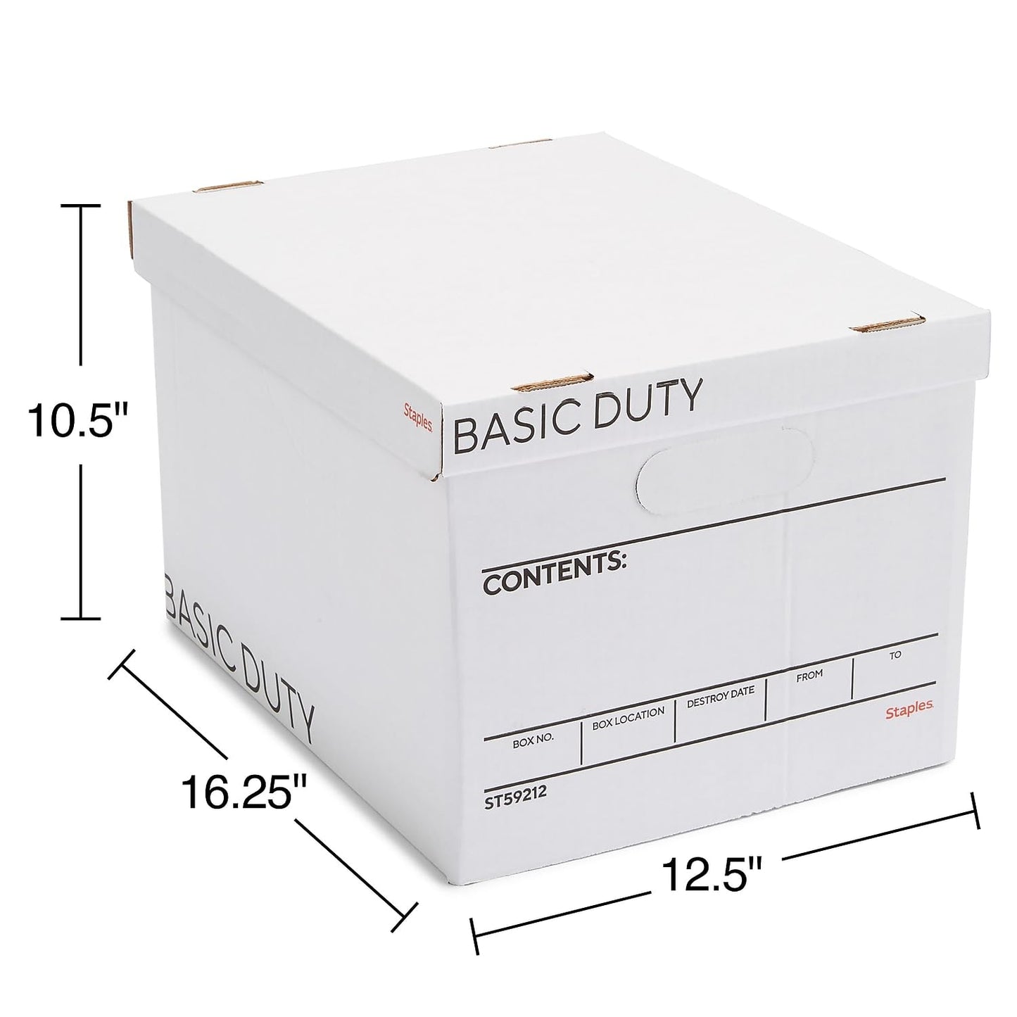 Staples Storage & Filing Box, Basic-Duty with Handles & Removeable Lid, Letter & Legal Size