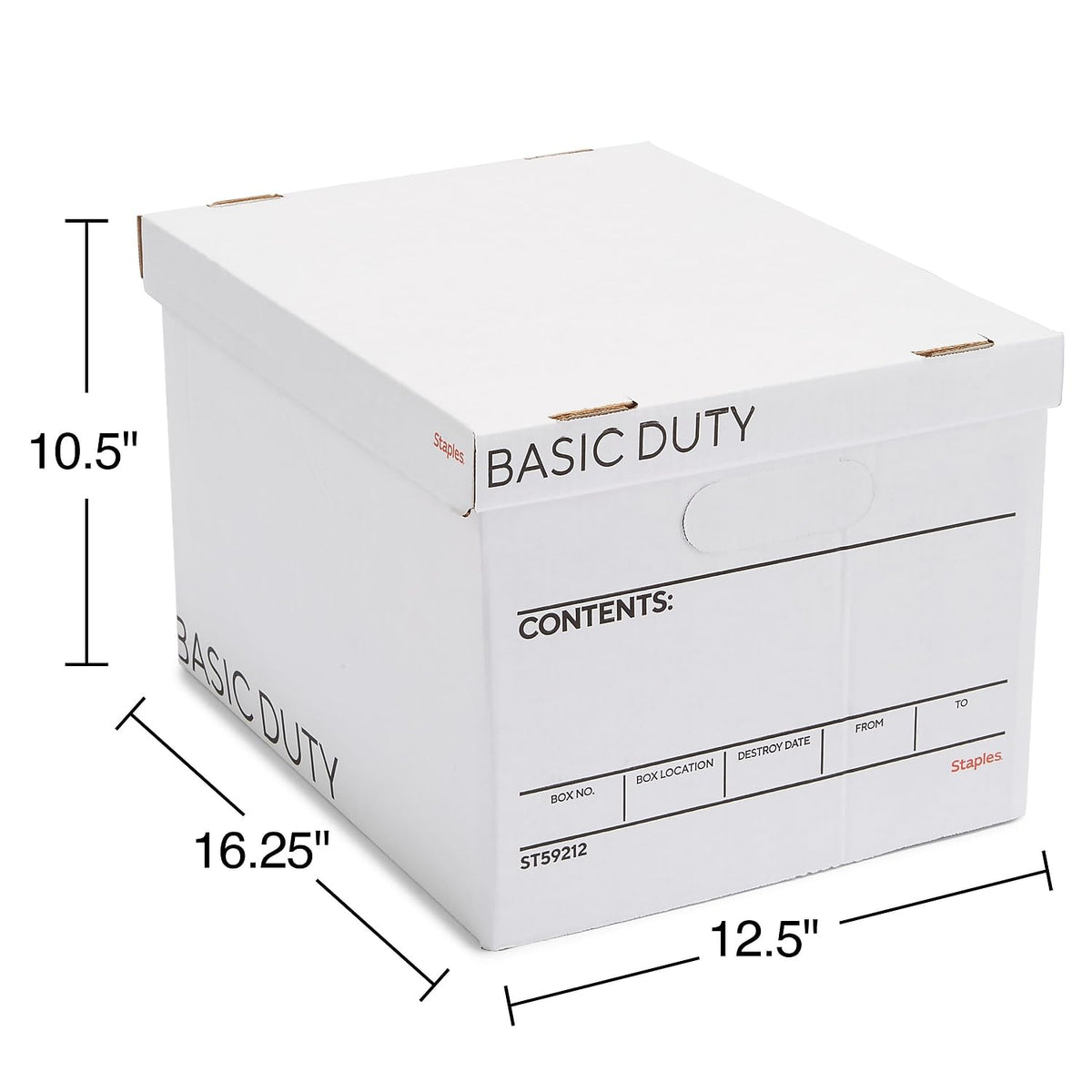 Staples Storage & Filing Box, Basic-Duty with Handles & Removeable Lid, Letter & Legal Size