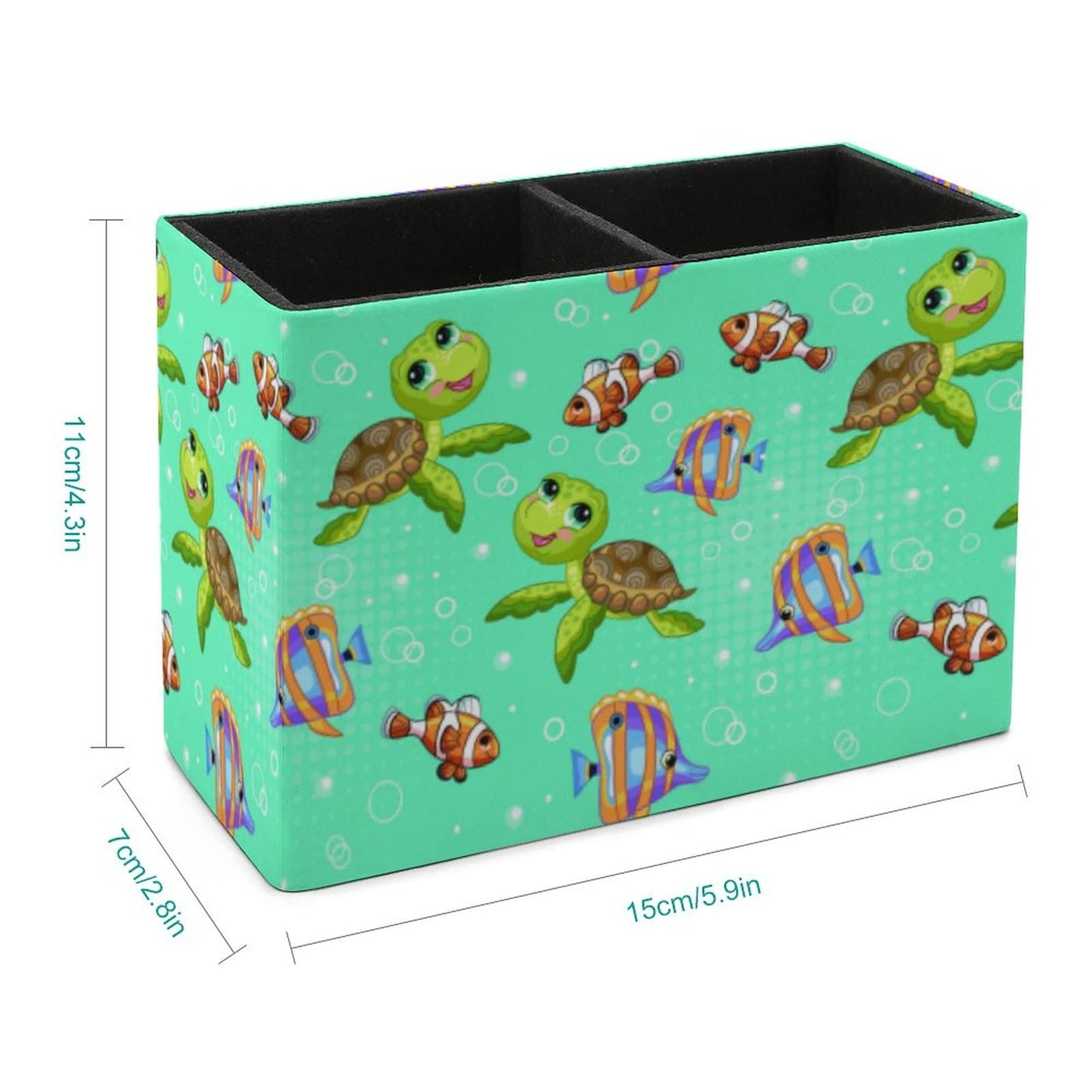 Niapessel Pencil Holder for Desk, Tropical Fish And Turtle Pen Holder Storage Desktop Pen Organizer